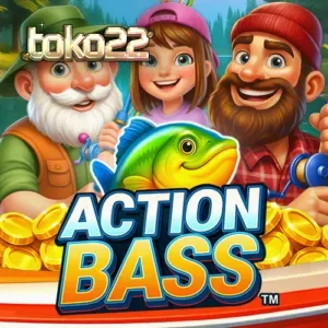 Tampilan visual slot Action Bass dengan latar bawah air yang dramatis.
